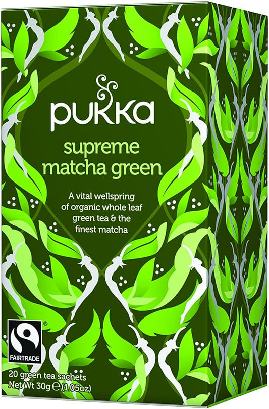 PUKKA SPECIALTY, ORGANIC SUPREME MATCHA GREEN, 4 x 20CT