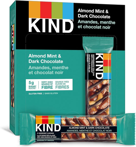 KIND, ALMOND MINT & DARK CHOCOLATE FLAVOUR, 12 x 40G