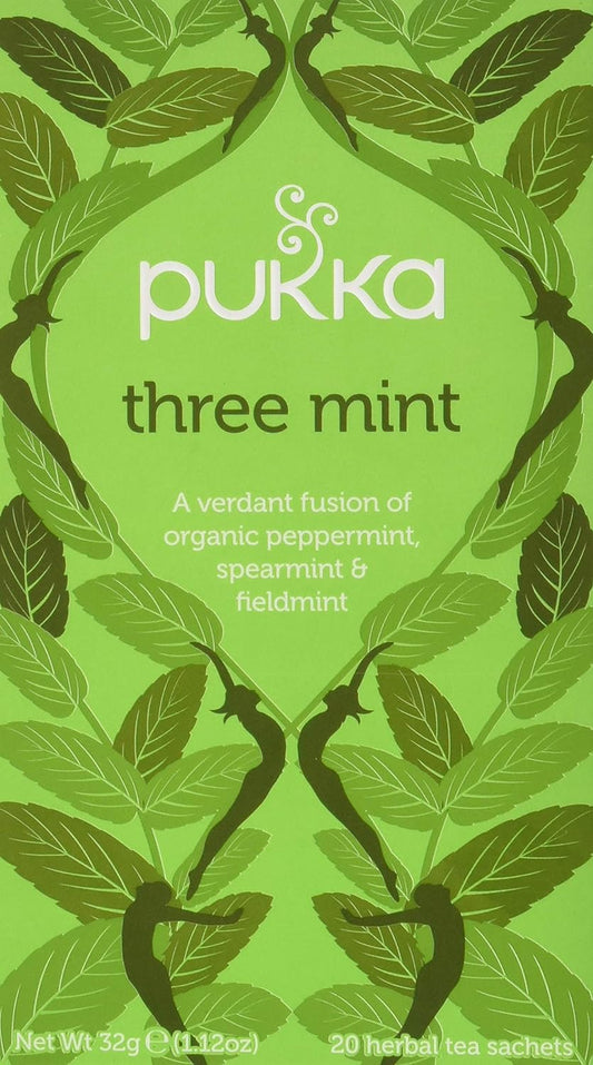 PUKKA SPECIALTY, ORGANIC THREE MINT, 4 x 20CT