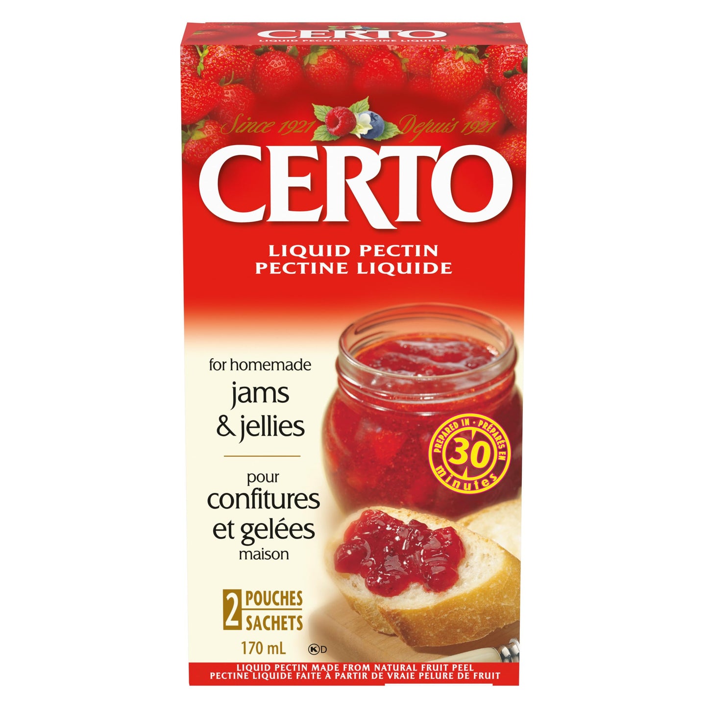 CERTO LIQUID FRUIT PECTIN, 24 X 170 ML