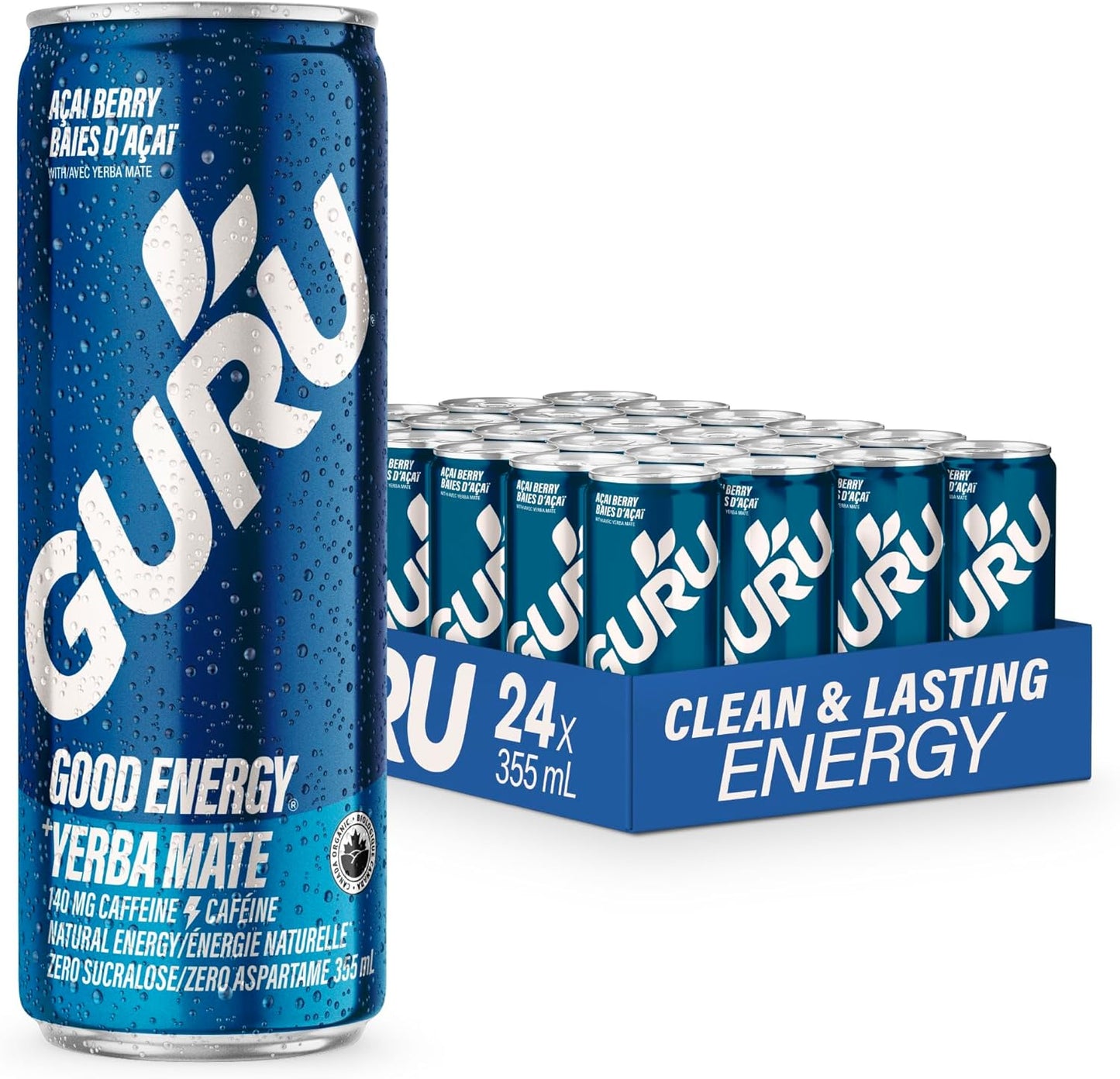 GURU BEVERAGE, GURU ORGANIC YERBA MATE, 24 x 355ML