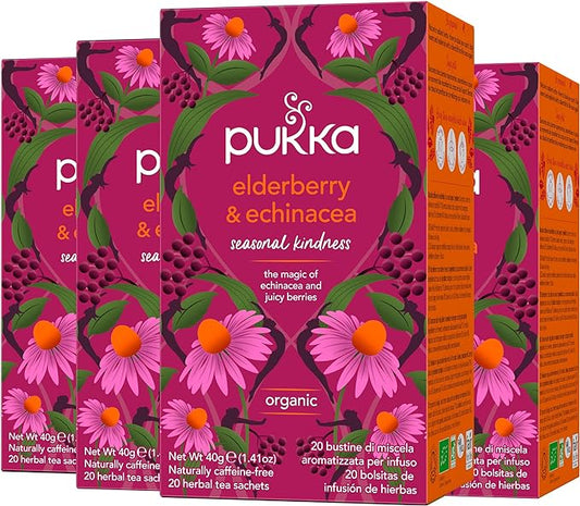 PUKKA SPECIALTY, ORGANIC ELDERBERRY ECHINACEA, 4 x 20CT