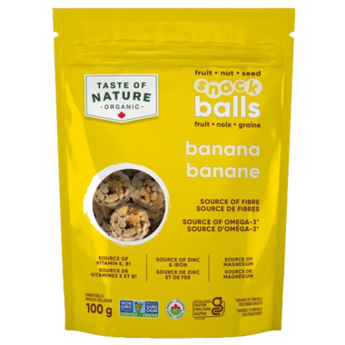 TASTEOFNATURE, ORG SNACK BALLS BANANA, 6 x 100G