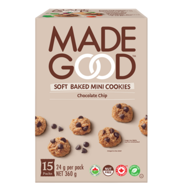 MADE GOOD, CHOCOLATE CHIP SOFT BAKED MINI COOKIES, 4 x 360G