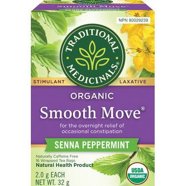 TRADITIONAL MEDICINALS, SMOOTH MOVE PEPPERMINT, 6 x 16CT