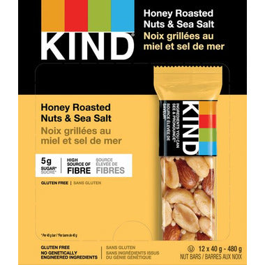 KIND, HONEY ROASTED NUTS & SEA SALT, 12 x 40G