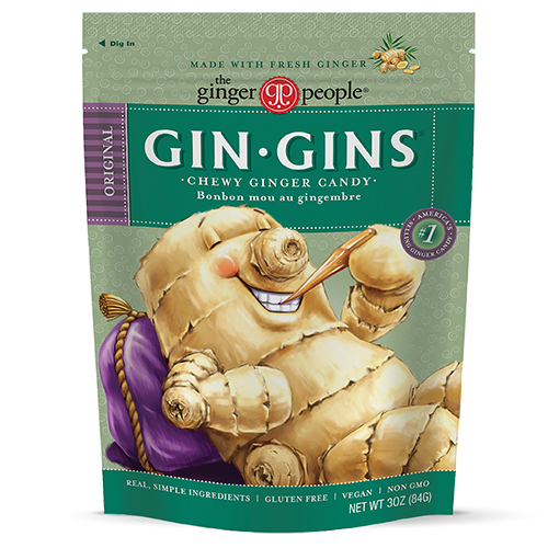 GINGERPEOPLE, GIN GINS ORIGINAL CHEWY GINGER CANDY, 12 x 84G