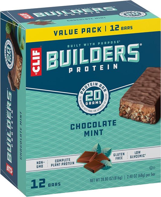 CLIF/LUNABAR, BUILDERS CHOC MINT BAR, 12 x 68 G