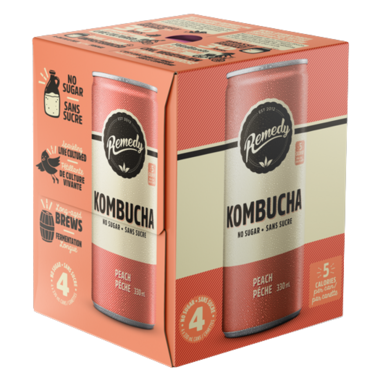 REMEDY, PEACH REMEDY KOMBUCHA, 6 x 4X330 M