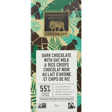 ENDANGERED SPEC, DARK CHOC W OAT MILK & RICE CRISPS, 12 x 85G