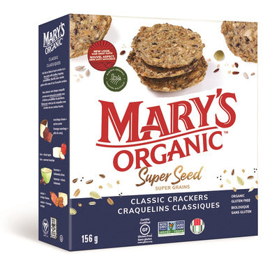MARY'S ORGANIC, CLASSIC SUPERSEED CRACKERS OR, 6 x 156G