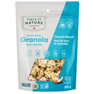 TASTEOFNATURE, COCONUT ALMOND - GRAIN FREE GRANOLA, 6 x 200G