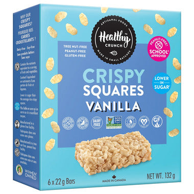 HEALTHY CRUNCH, RICE CRISPY SQUARES VANILLA, 6 x 6X22G