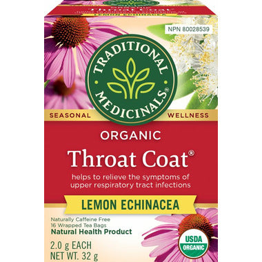 TRADITIONAL MEDICINALS, THROAT COAT LEMON ECHINACEA, 6 x 16CT