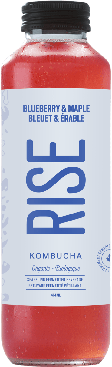 RISE KOMBUCHA, BLUEBERRY & MAPLE CLASSIC, 12 x 414ML