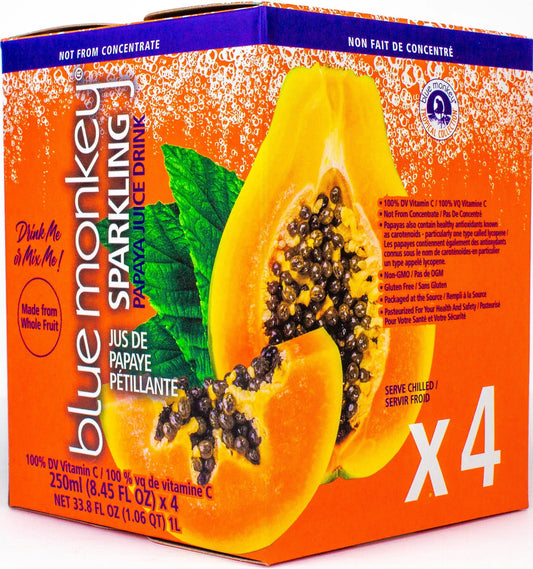 BLUE MONKEY, SPARKLING PAPAYA JUICE 4PK, 6 x 1L