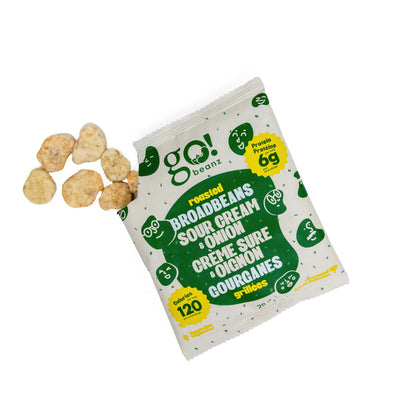 GO BEANZ ROASTED BROADBEANS - SOUR CREAM & ONION 24x28GR