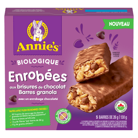 ANNIE'S ORGANIC PEANUT CHOCOLATE ENROBED BAR, 12 X 130 G