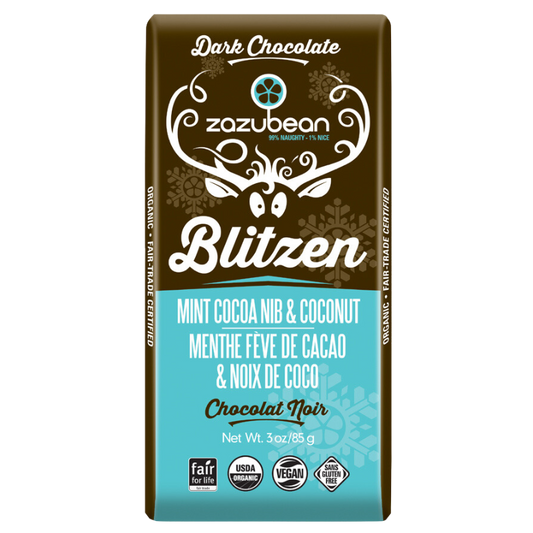 ZAZUBEAN, BLITZEN - MINT COCOA NIB, 12 x 85G