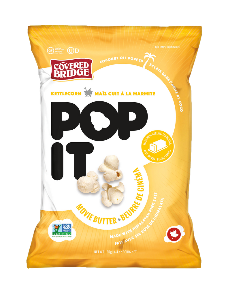 COVERED BRIDGE, MOVIE BUTTER POPCORN, 11 x 125G