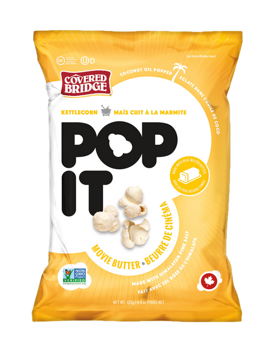 COVERED BRIDGE, MOVIE BUTTER POPCORN, 11 x 125G