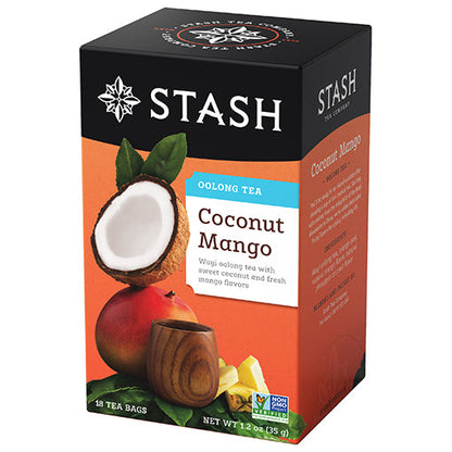 STASH TEA, WUYI COCONUT MANGO, 6 x 18CT
