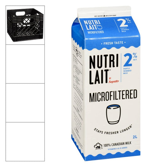 NUTRI-LAIT, MICROFILTERED MILK 2%, 9 X 2 L