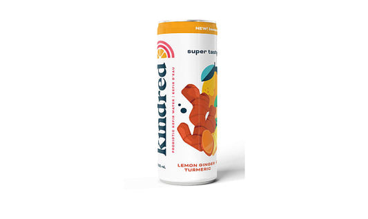KINDRED CULTURE, LEMON TURMERIC GINGER WATER KEFIR, 12 x 355ML