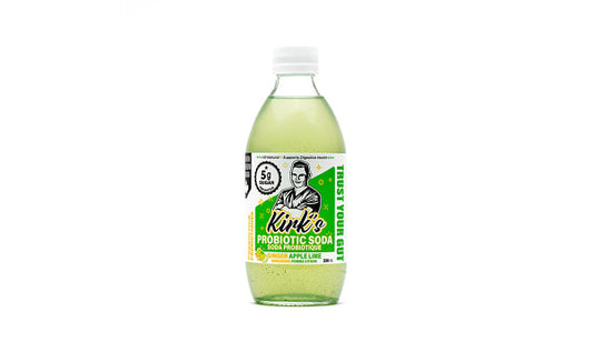 KIRK'S SPARKLIN, APPLE LIME GINGER PROBIOTIC WATER KEFIR, 12 x 330ML