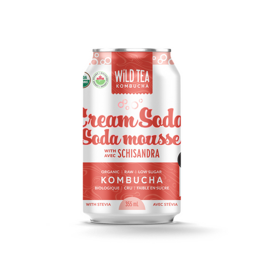WILD TEA KOMBUC, 355 ML CREAM SODA WITH SCHISANDRA, 12 x 355ML