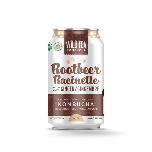 WILD TEA KOMBUC, 355 ML ROOT BEER WITH GINGER, 12 x 355ML