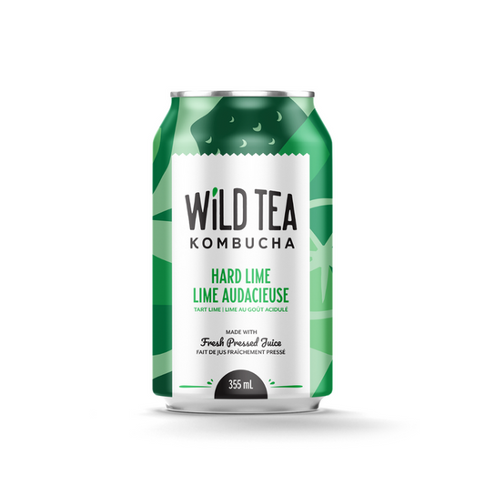 WILD TEA KOMBUC, 355 ML HARD LIME, 12 x 355ML