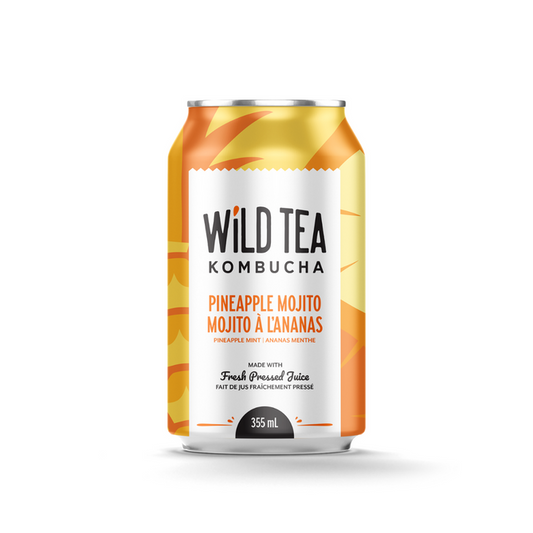 WILD TEA KOMBUC, 355 ML PINEAPPLE MOJITO, 12 x 355ML