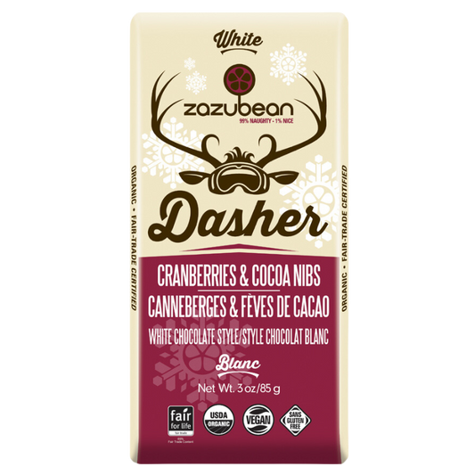 ZAZUBEAN, DASHER - CRANBERRIES AND COCOA NIBS, 12 x 85G