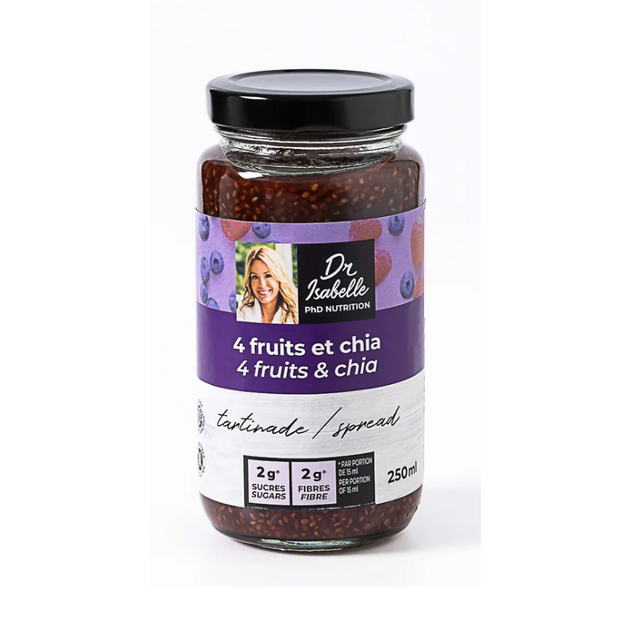 ISABELLE HUOT D, 4 FRUITS AND CHIA SPREAD, 8 x 250ML