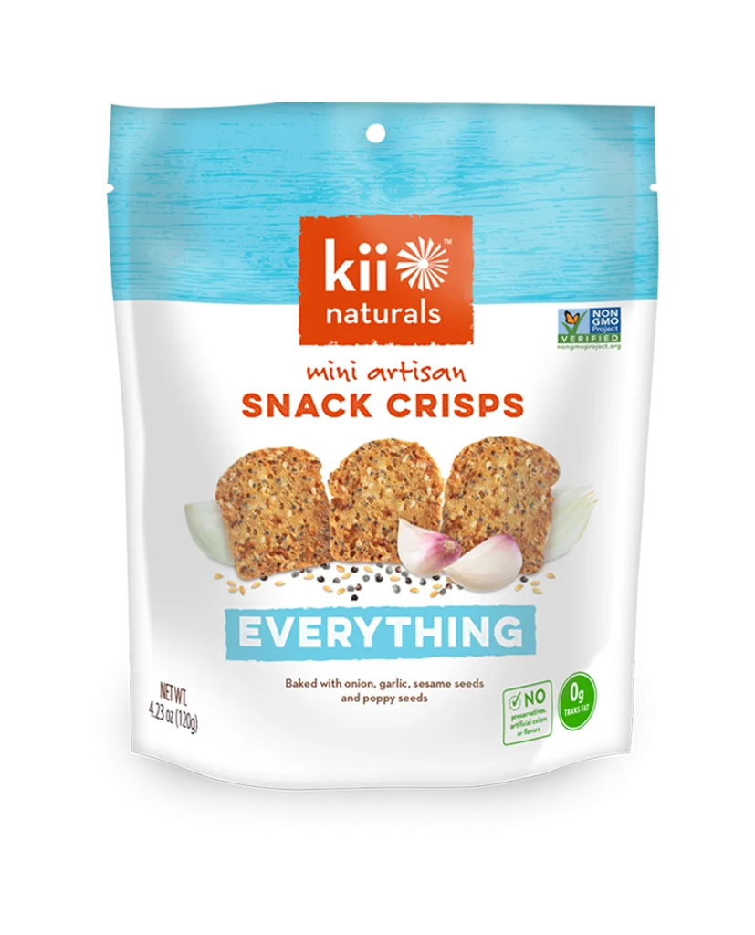KII NATURALS, EVERYTHING ARTISAN SNACK CRISPS, 12 x 120G