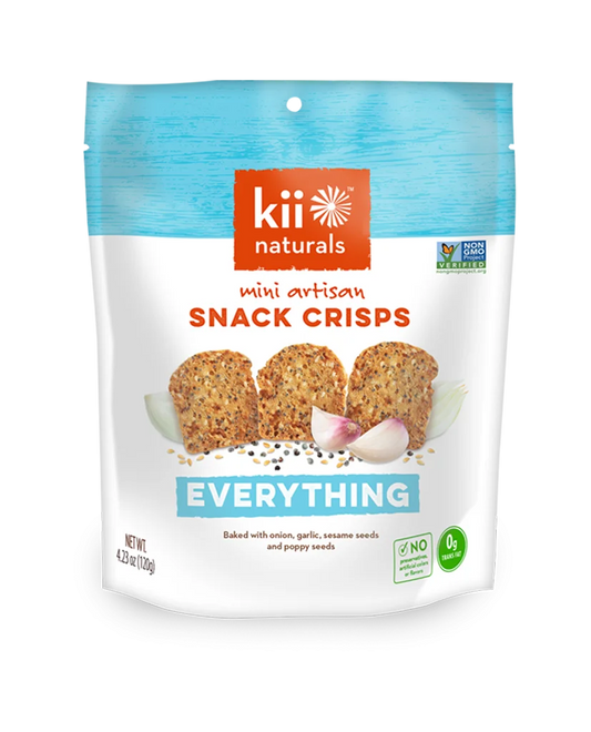 KII NATURALS, EVERYTHING ARTISAN SNACK CRISPS, 12 x 120G