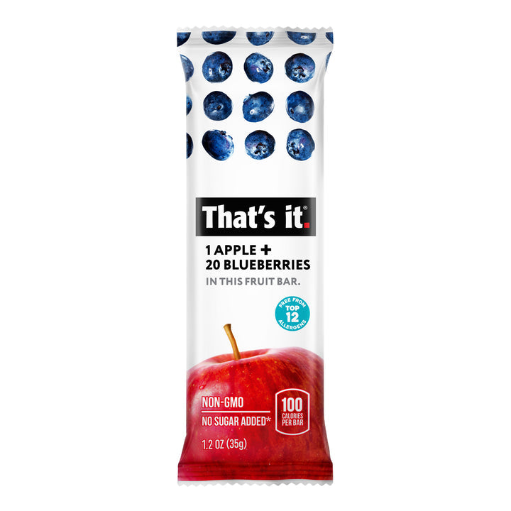 THAT'S IT, 1 APPLE 20 BLUEBERRY FRUIT BAR, 12 x 35G