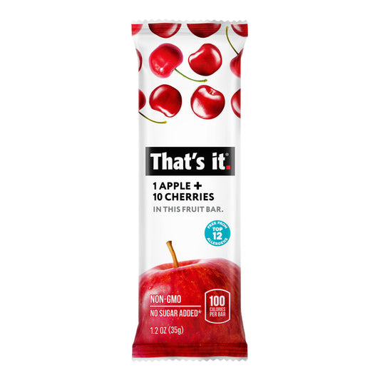 THAT'S IT, 1 APPLE 10 CHERRY FRUIT BAR, 12 x 35G
