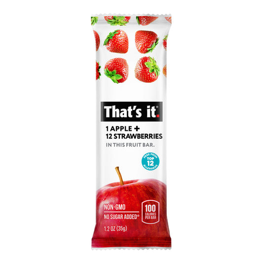THAT'S IT, 1 APPLE 12 STRAWBERRY FRUIT BAR, 12 x 35G