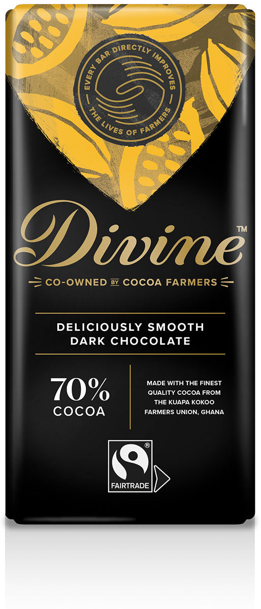 DIVINE CHOCOLAT, MINI BAR FLIGHT 1EA 70% DARK DARK WIT, 12 x 90G