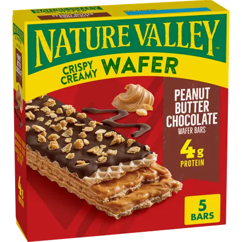 NATURE VALLEY CHOCOLATE PEANUT WAFFLE BAR, 6 X 184 G