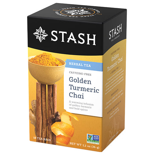 STASH TEA, GOLDEN TURMERIC CHAI, 6 x 18CT