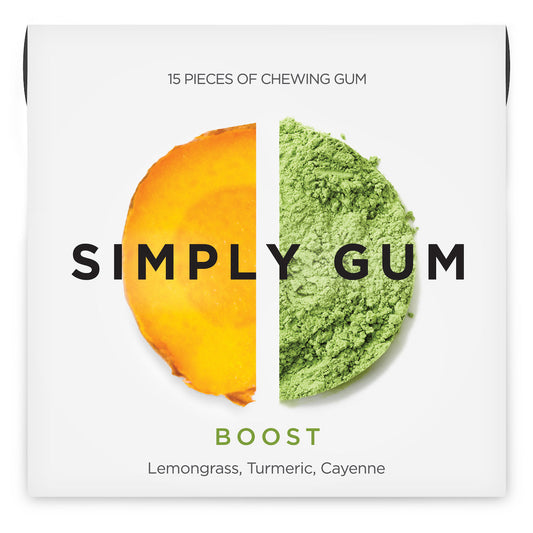 SIMPLY GUM, BOOST NATURAL CHEWING GUM, 12 x 15CT
