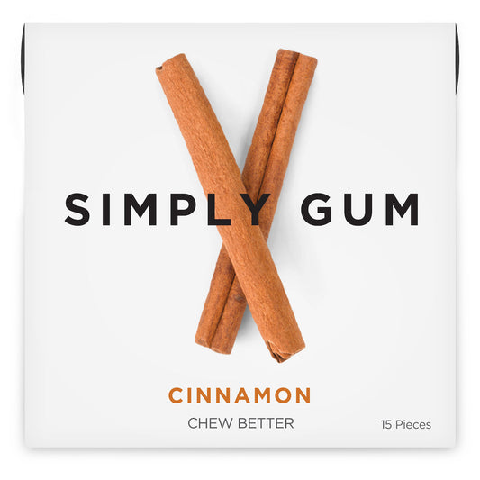 SIMPLY GUM, CINNAMON NATURAL CHEWING GUM, 12 x 15CT