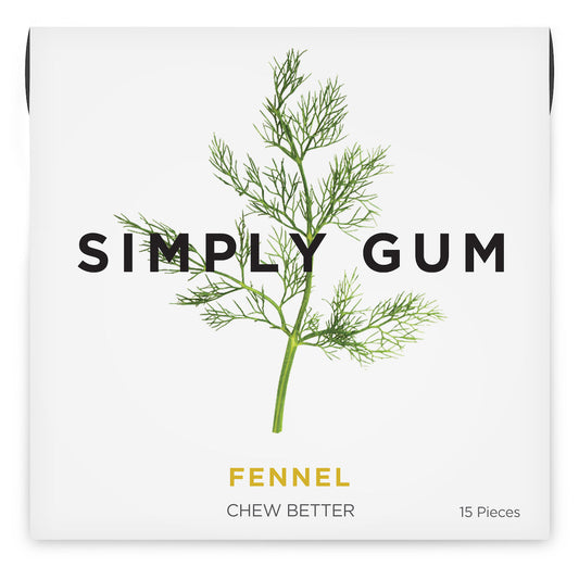 SIMPLY GUM, FENNEL NATURAL CHEWING GUM, 12 x 15CT
