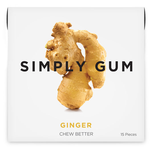 SIMPLY GUM, GINGER NATURAL CHEWING GUM, 12 x 15CT