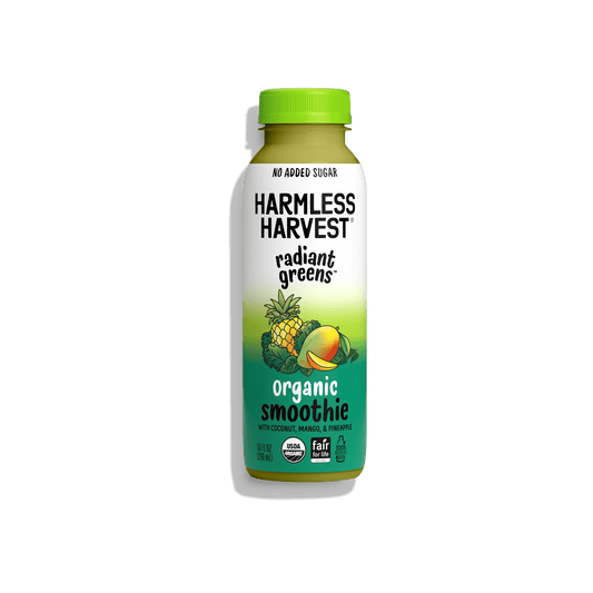 HARMLESS HARVEST, RADIANT GREENS COCONUT SMOOTHIE, 6 x 296ML
