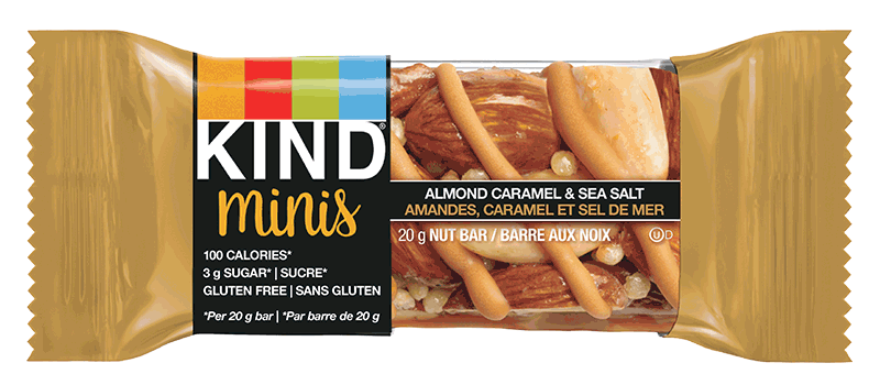 KIND, MINIS ALMOND CARAMEL & SEA SALT, 8 x 10/20G
