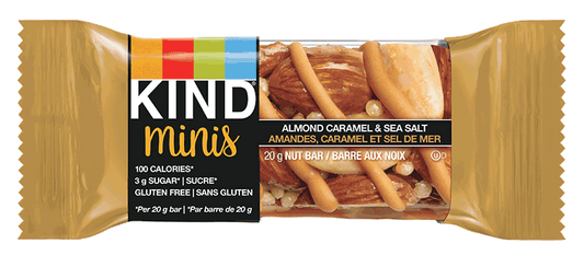 KIND, MINIS ALMOND CARAMEL & SEA SALT, 8 x 10/20G